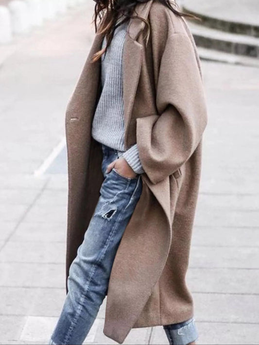 Women's Oversized Long Coat - Fashinoza