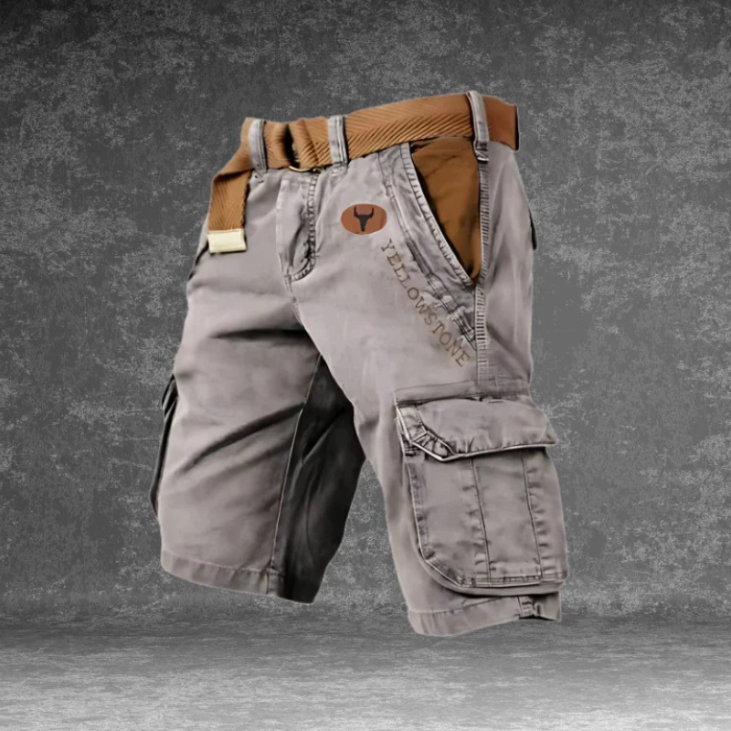 Men's Belted Cargo Shorts - Fashinoza