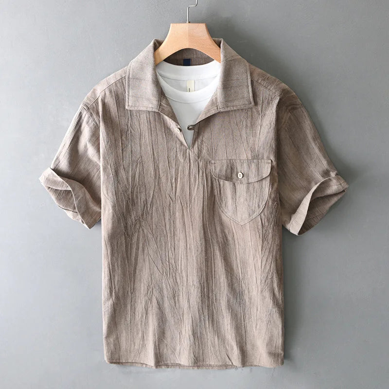 Rory Men's Short Sleeve Camp Collar Shirt - Fashinoza