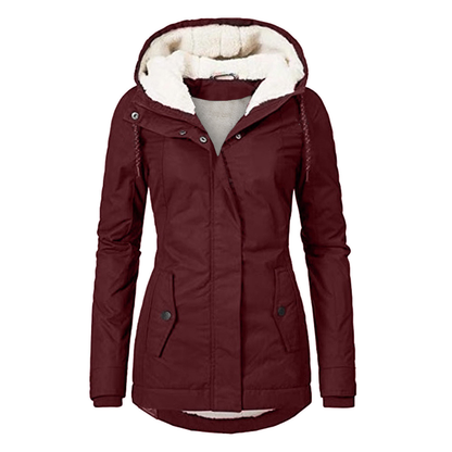 Image of Rose | Women's Fleece Lined Hooded Jacket