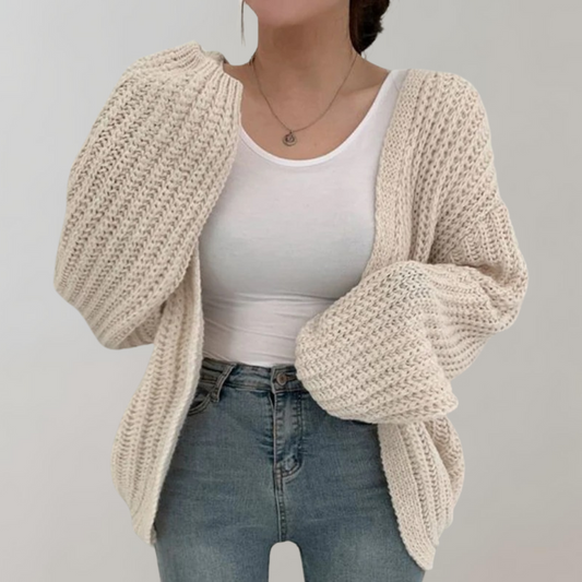 Women's Oversized Open Front Cardigan Rose - Fashinoza