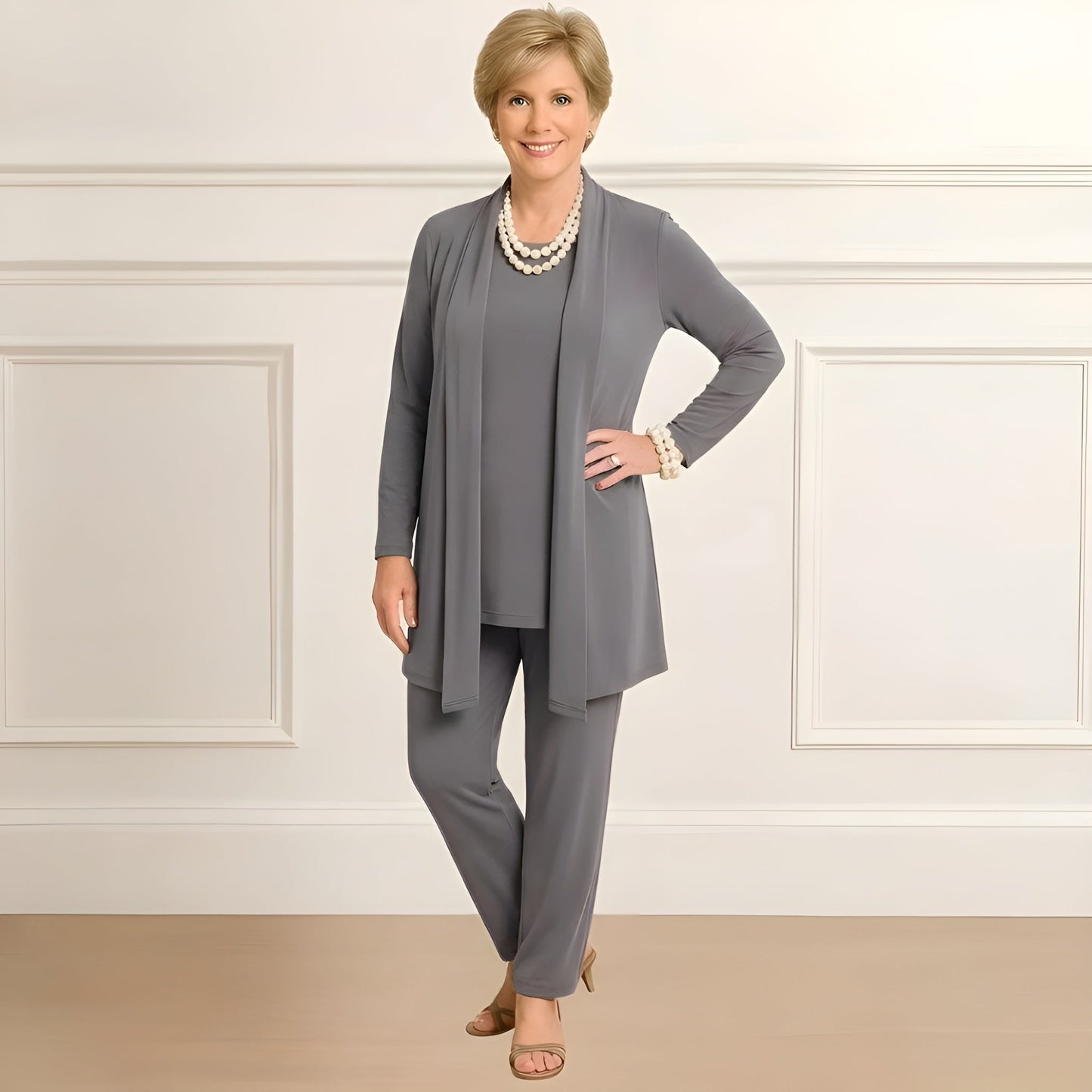 Women's Cardigan And Pants Set