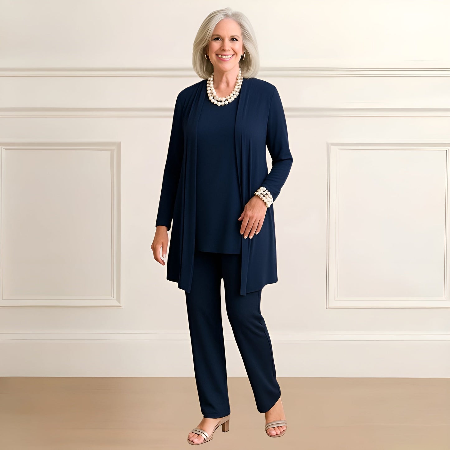 Women's Cardigan And Pants Set