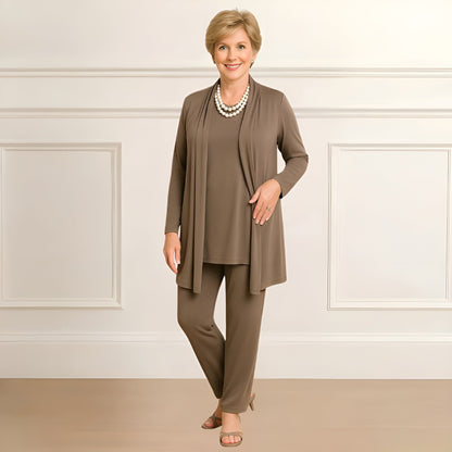 Women's Cardigan And Pants Set - Fashinoza