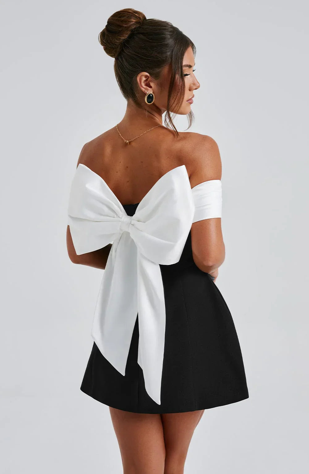 Image of Rowan | Women's Off-the-Shoulder Fit and Flare Mini Dress