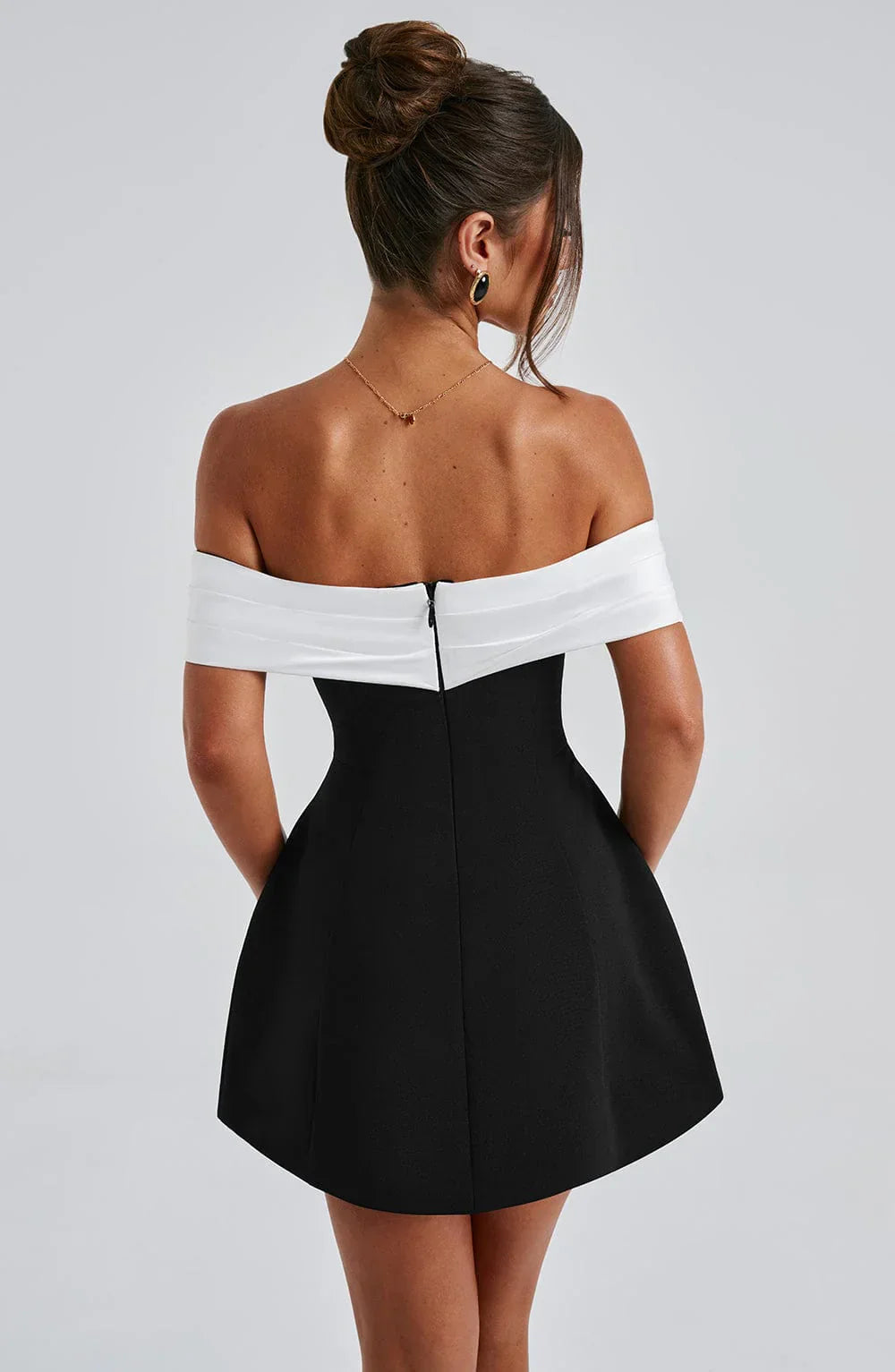 Image of Rowan | Women's Off-the-Shoulder Fit and Flare Mini Dress