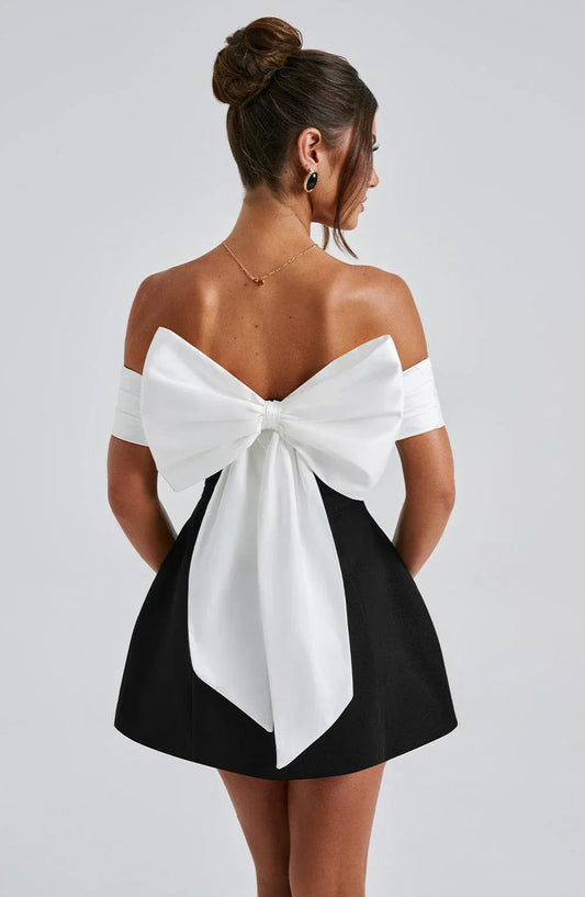 Women's Off Shoulder Fit Flare Mini Dress - Fashinoza