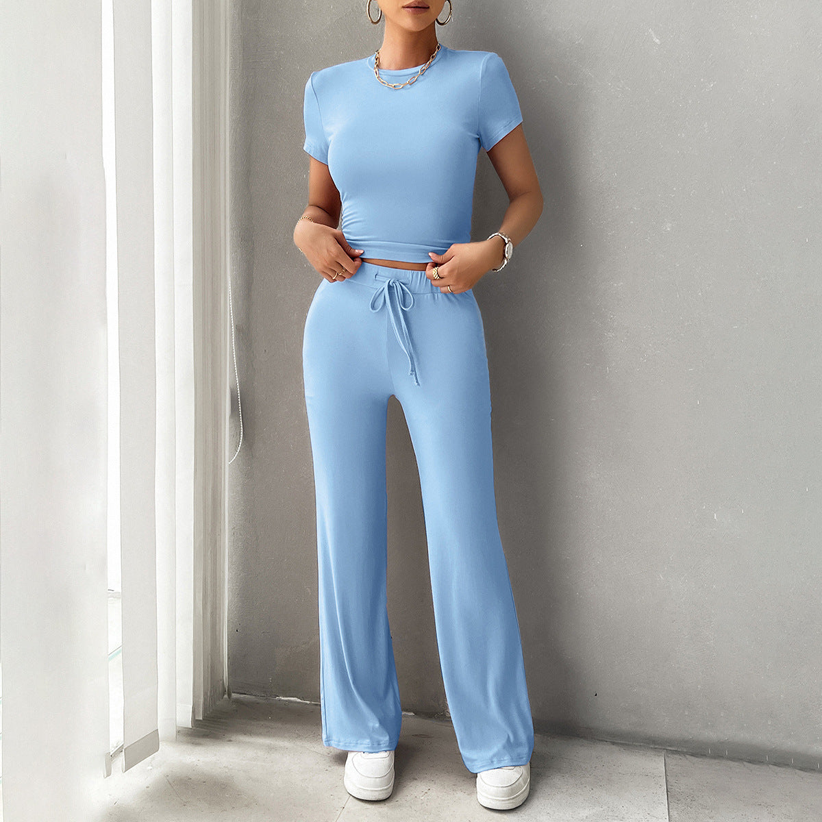 Women's Cropped Two Piece Outfit
