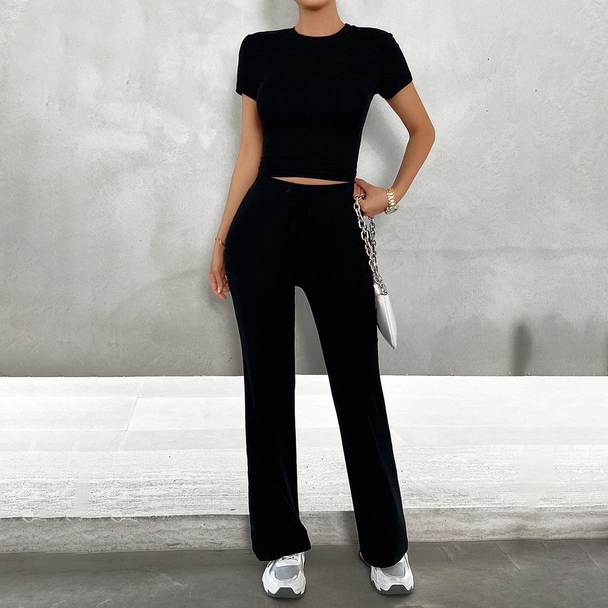 Women's Cropped Two Piece Outfit