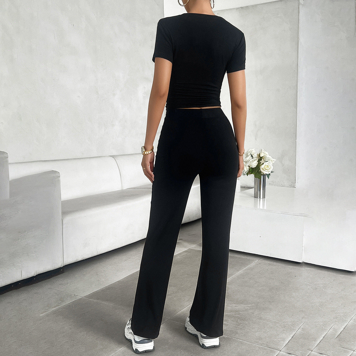 Women's Cropped Two Piece Outfit