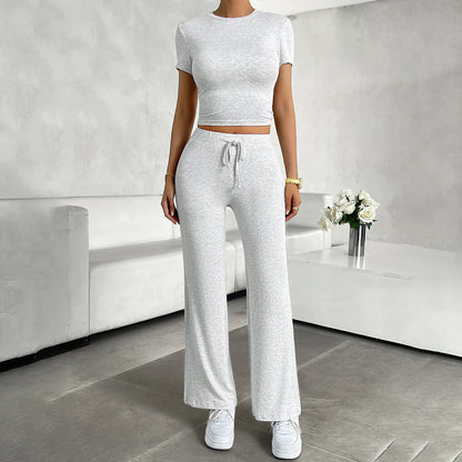 Women's Cropped Two Piece Outfit - 
Fashinoza