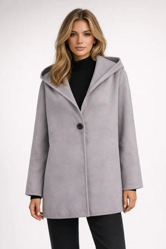 Women's Relaxed Fit Hooded Coat - Fashinoza
