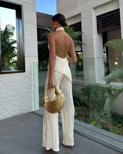 Women's Asymmetrical Backless Jumpsuit Elegant Design