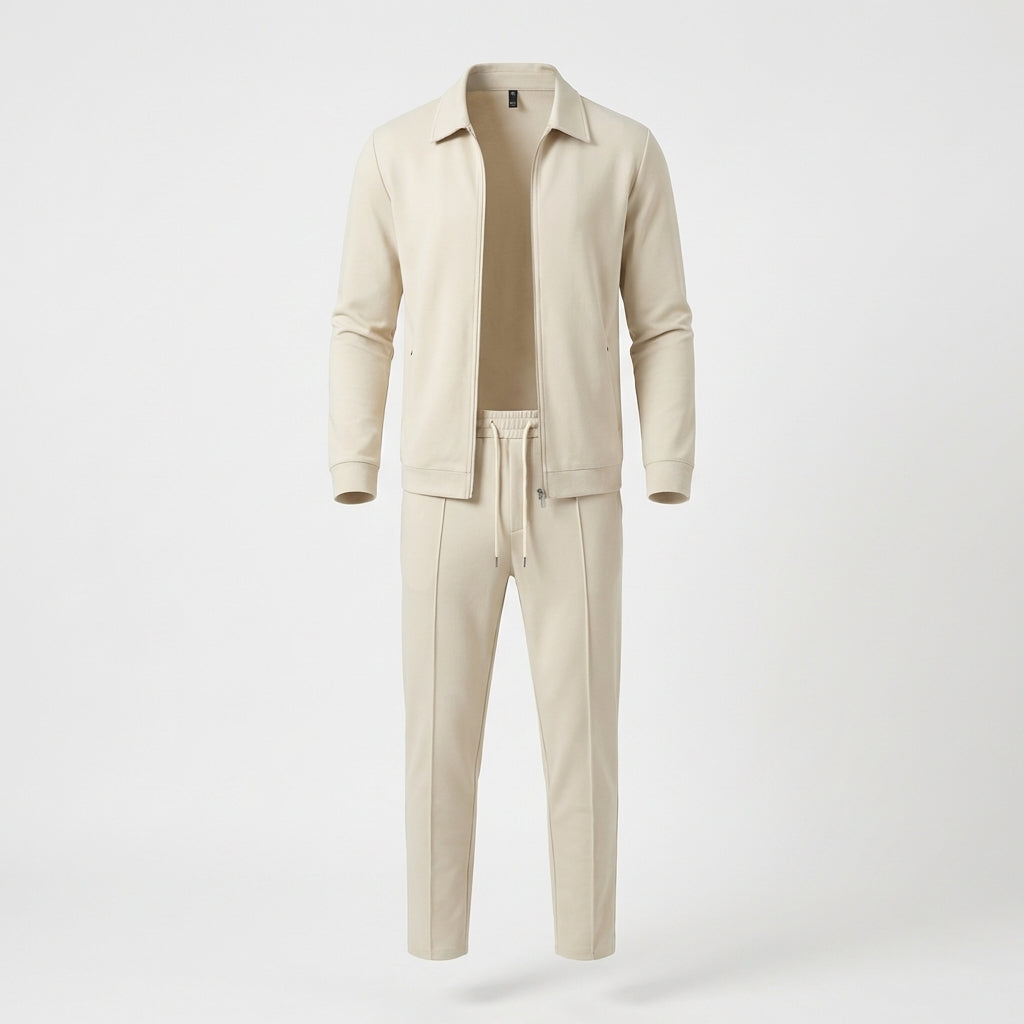 Men's Zip Up Jacket Suit Set - 
Fashinoza