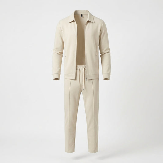 Men's Zip Up Jacket Suit Set - 
Fashinoza