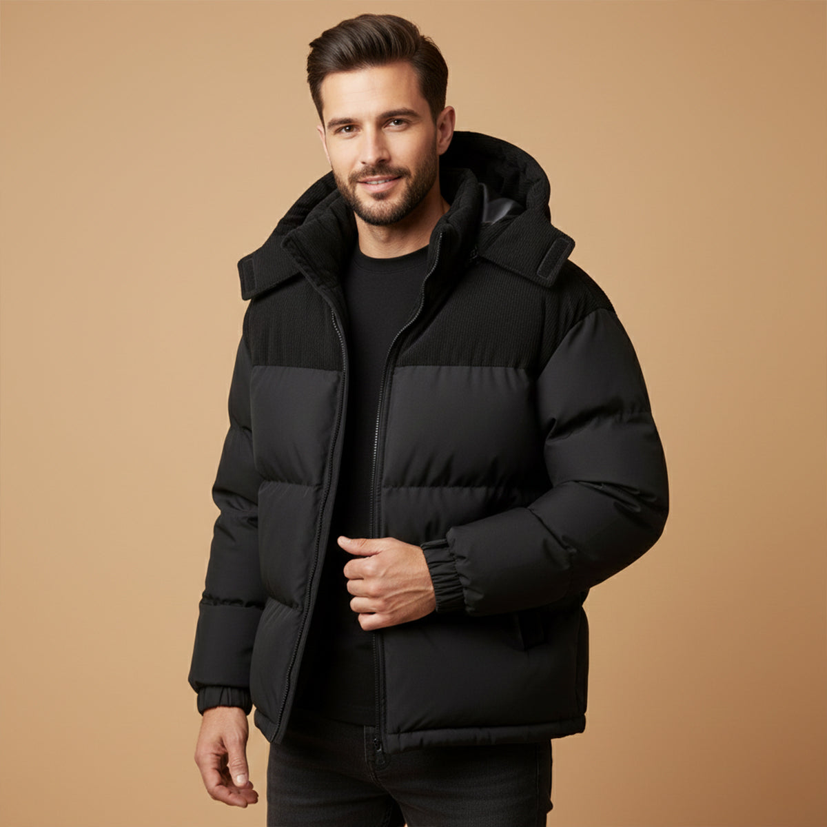 Men's Thick Puffer Hooded Jacket Winter