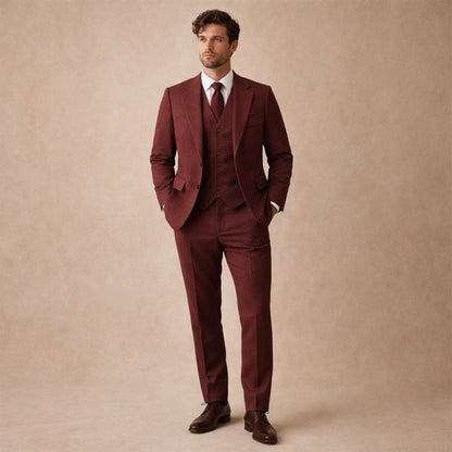 Men's Tweed Suit Herringbone 3 Piece