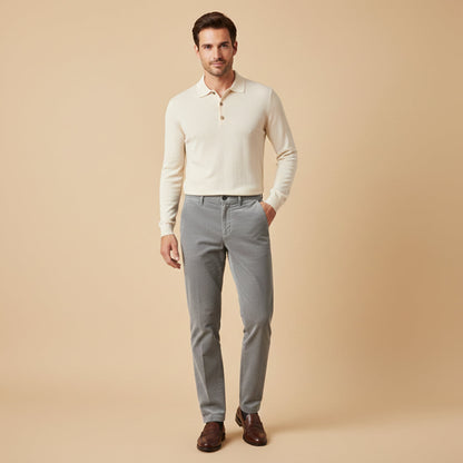 Men's Corduroy Pants Elastic Waist Casual Brown