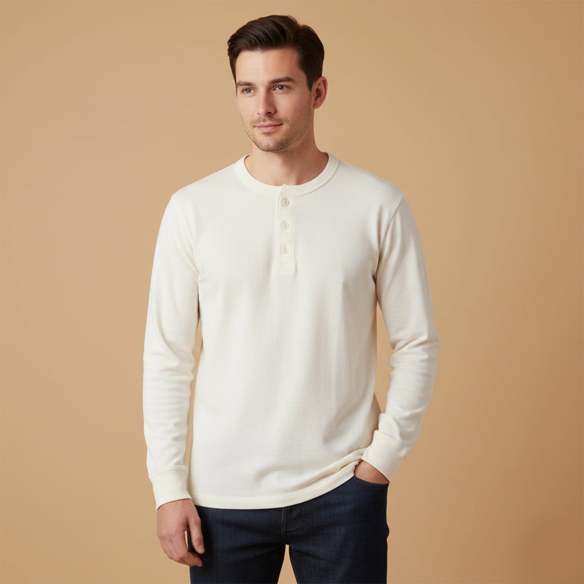 Men's Cotton Casual Henley Shirt