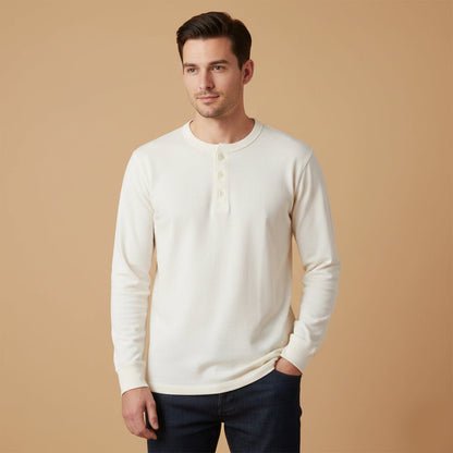 Men's Cotton Casual Henley Shirt