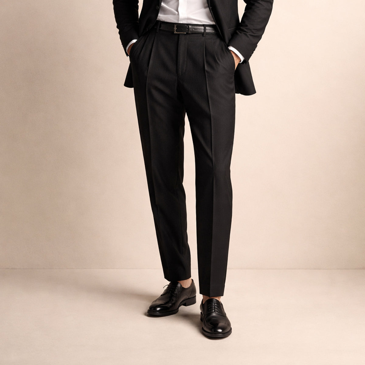 Men's Tailored Pleated Pants Classic Wool