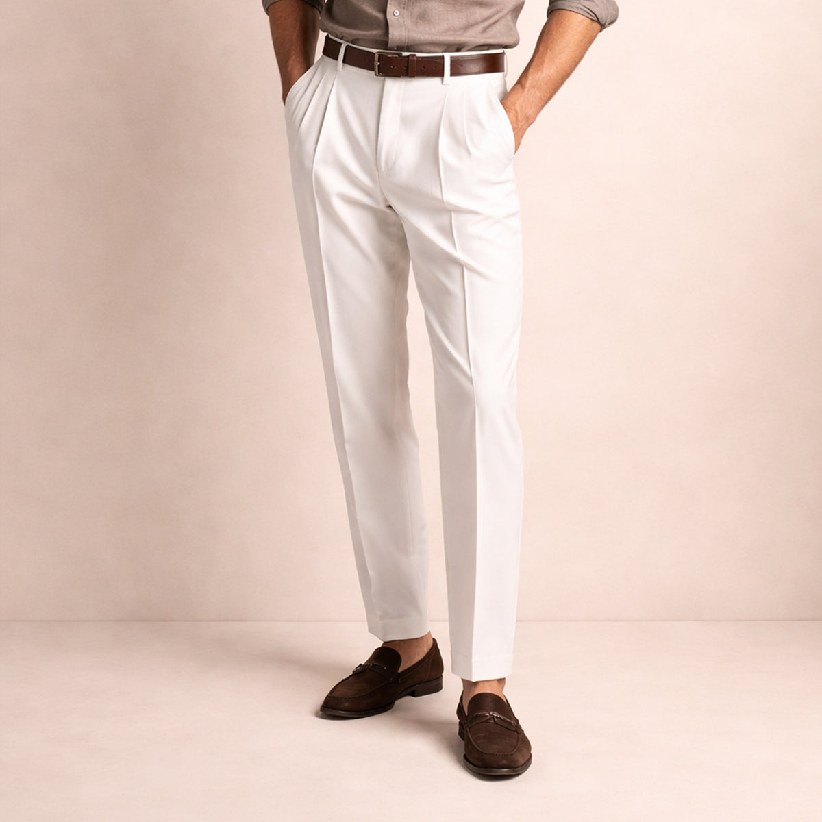 Men's Tailored Pleated Pants Classic Wool