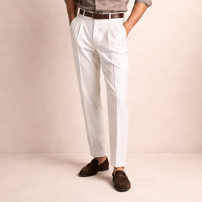 Men's Tailored Pleated Pants Classic Wool