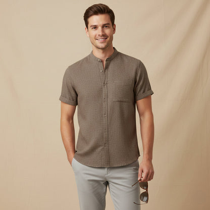 Men's Oversized Cotton Linen Beach Shirt