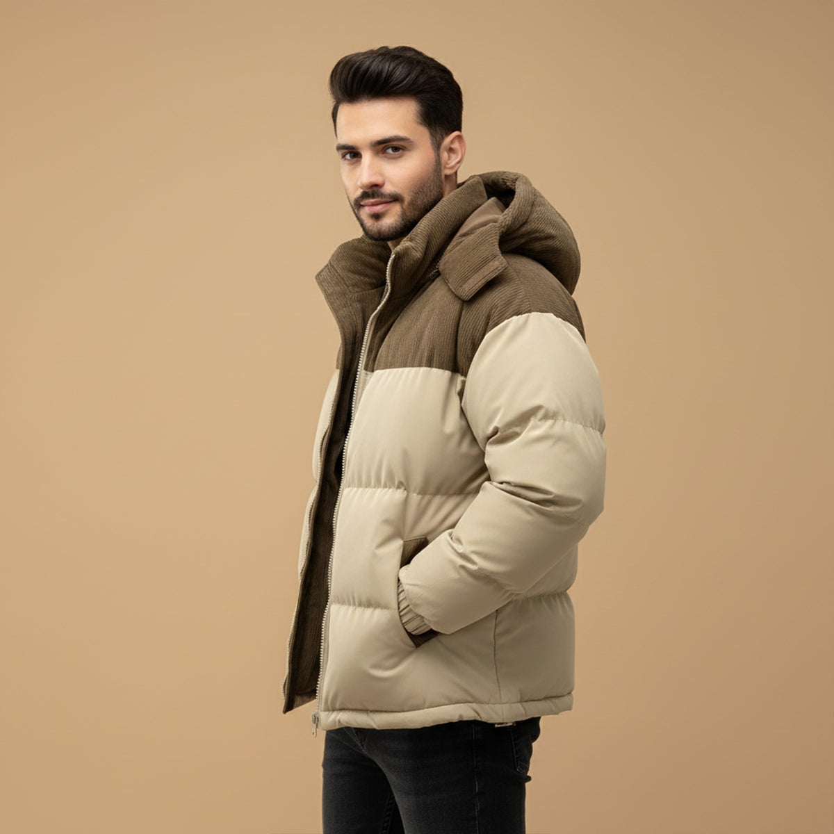 Men's Thick Puffer Hooded Jacket Winter