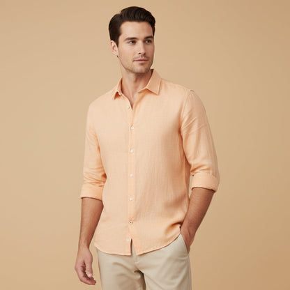 Men's Casual Cotton Linen Shirt Relaxed Fit