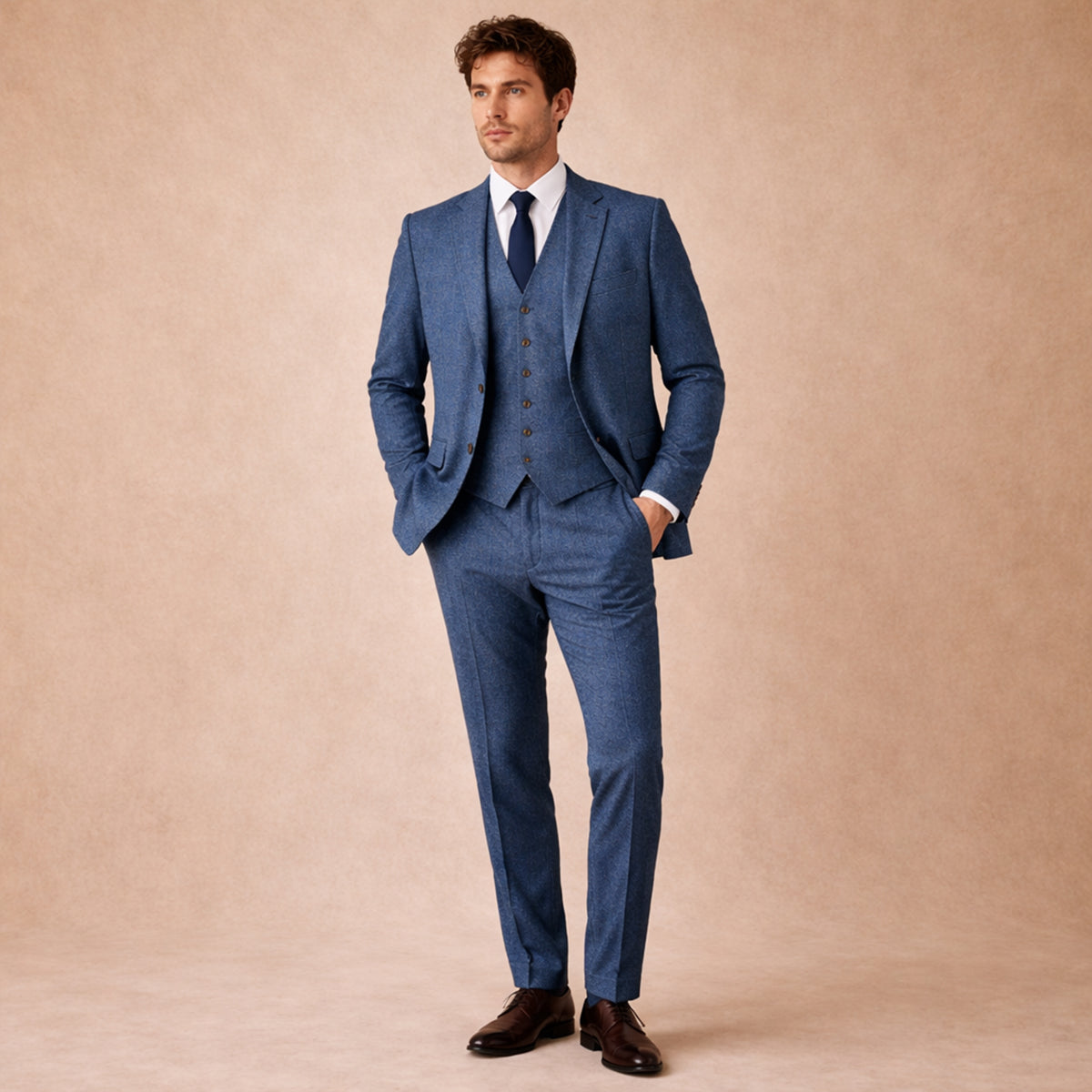 Men's Tweed Suit Herringbone 3 Piece