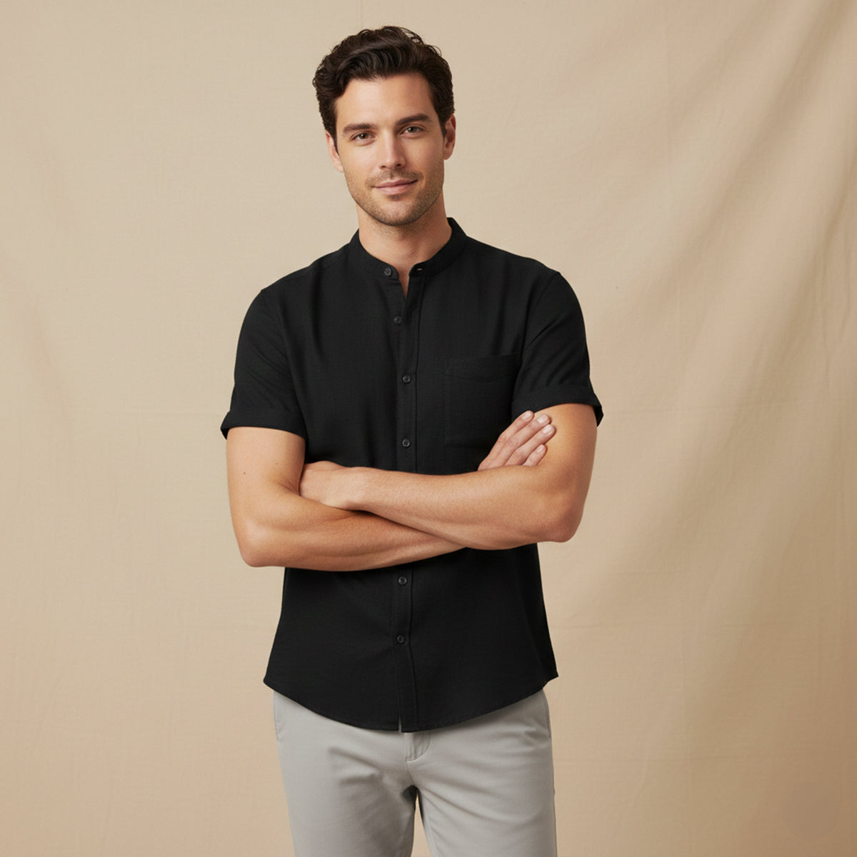Men's Oversized Cotton Linen Beach Shirt