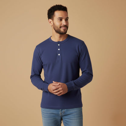 Men's Cotton Casual Henley Shirt