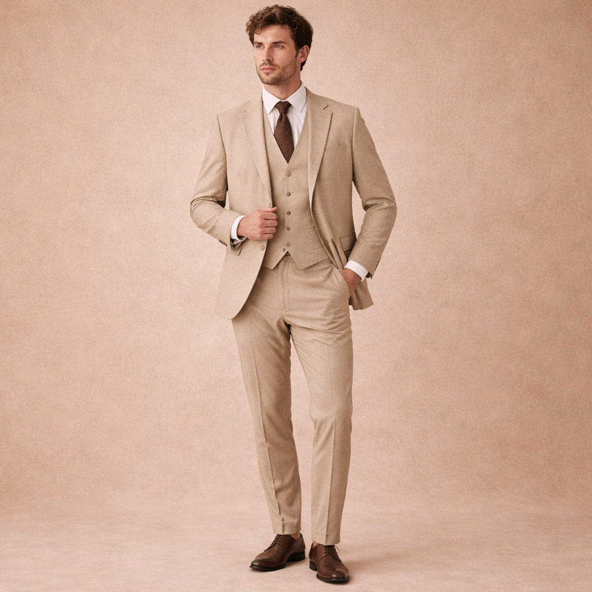 Men's Tweed Suit Herringbone 3 Piece