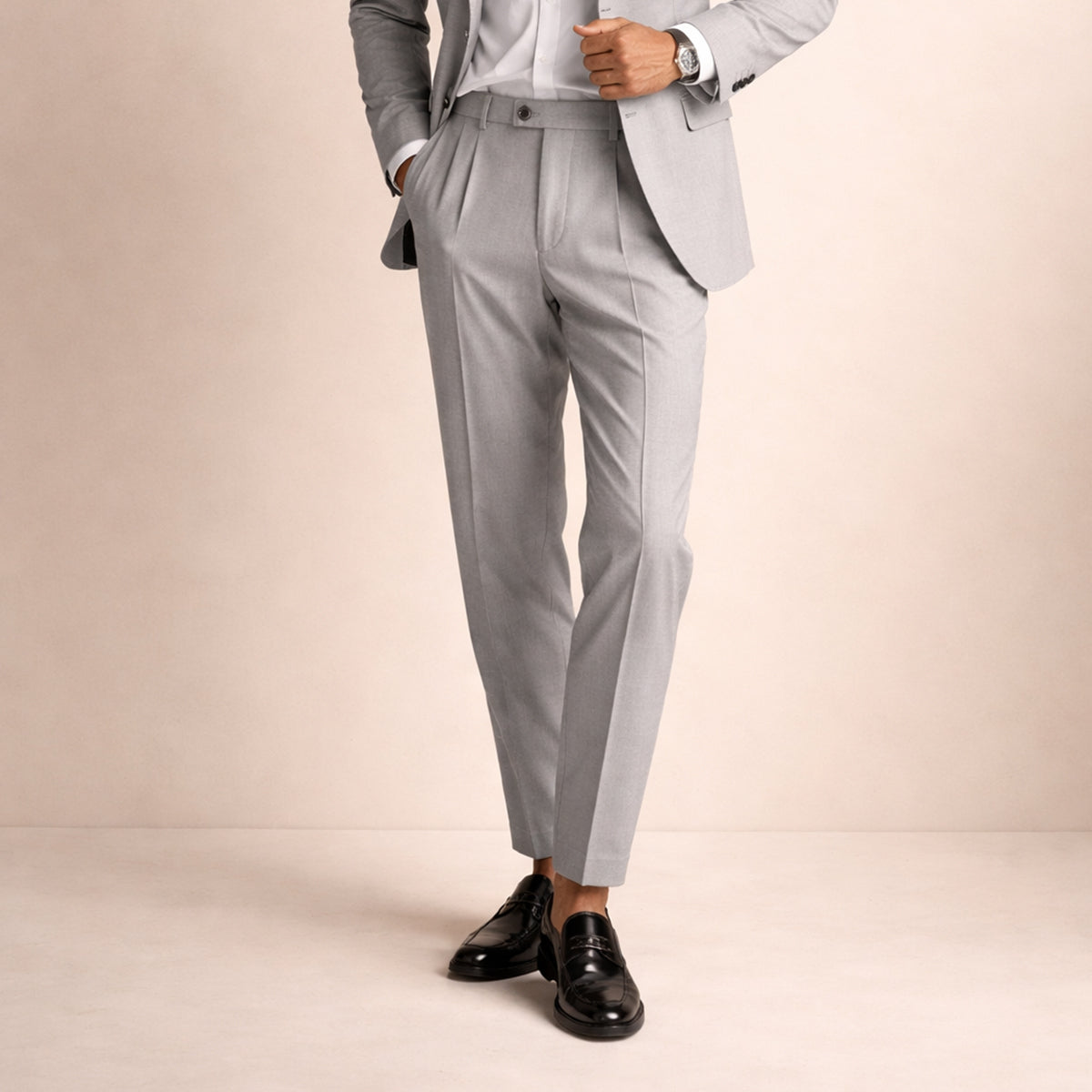 Men's Tailored Pleated Pants Classic Wool