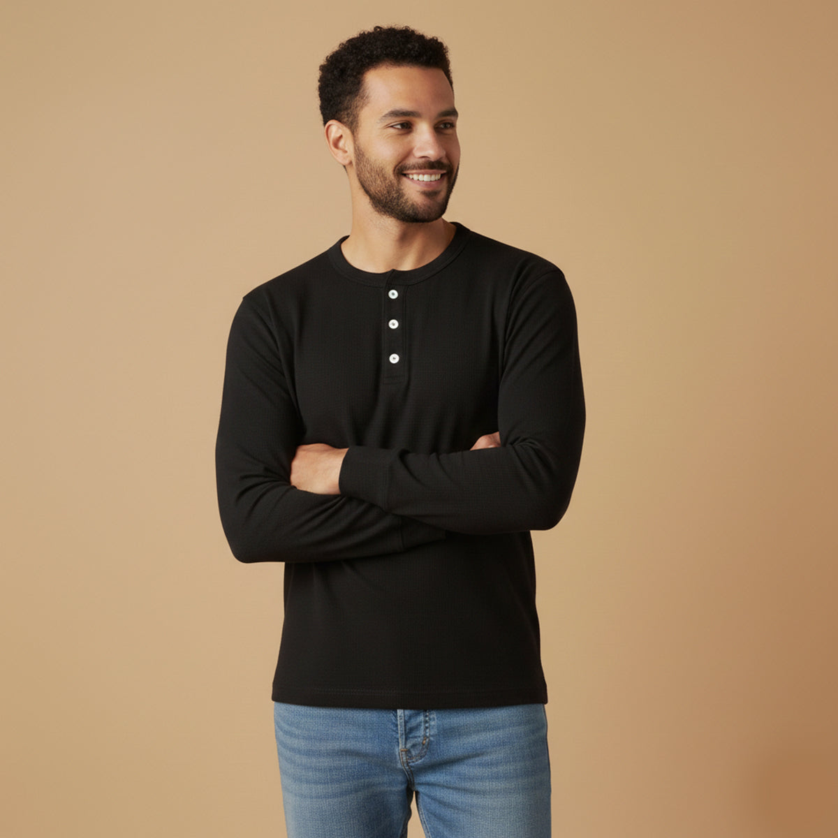 Men's Cotton Casual Henley Shirt