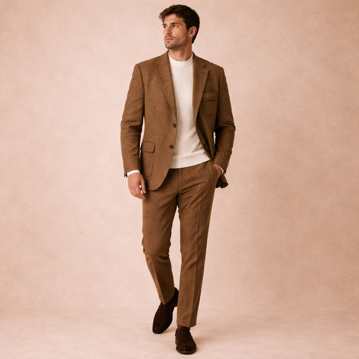 Men's Tweed Suit Herringbone 3 Piece