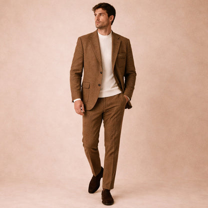 Men's Tweed Suit Herringbone 3 Piece