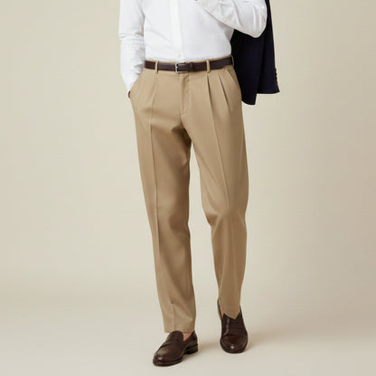 Men's Linen Loose Fit Pants Breathable Beige