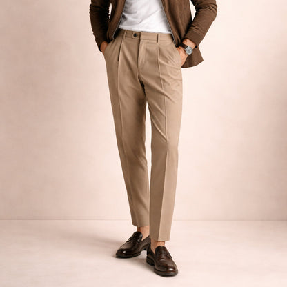 Men's Tailored Pleated Pants Classic Wool