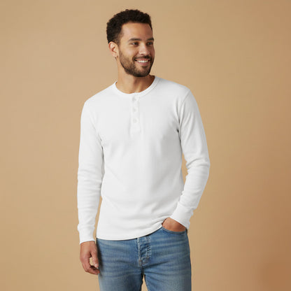 Men's Cotton Casual Henley Shirt