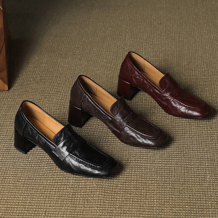 Image of Sadie | Women's Slip-On Block Heel Loafers