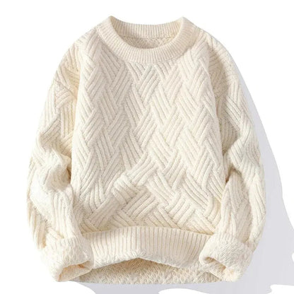 Image of Sam | Men's Crewneck Patterned Long Sleeve Sweater