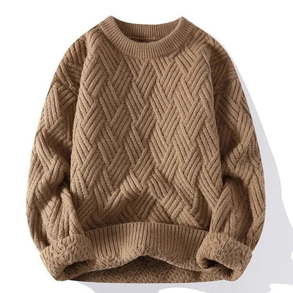 Image of Sam | Men's Crewneck Patterned Long Sleeve Sweater