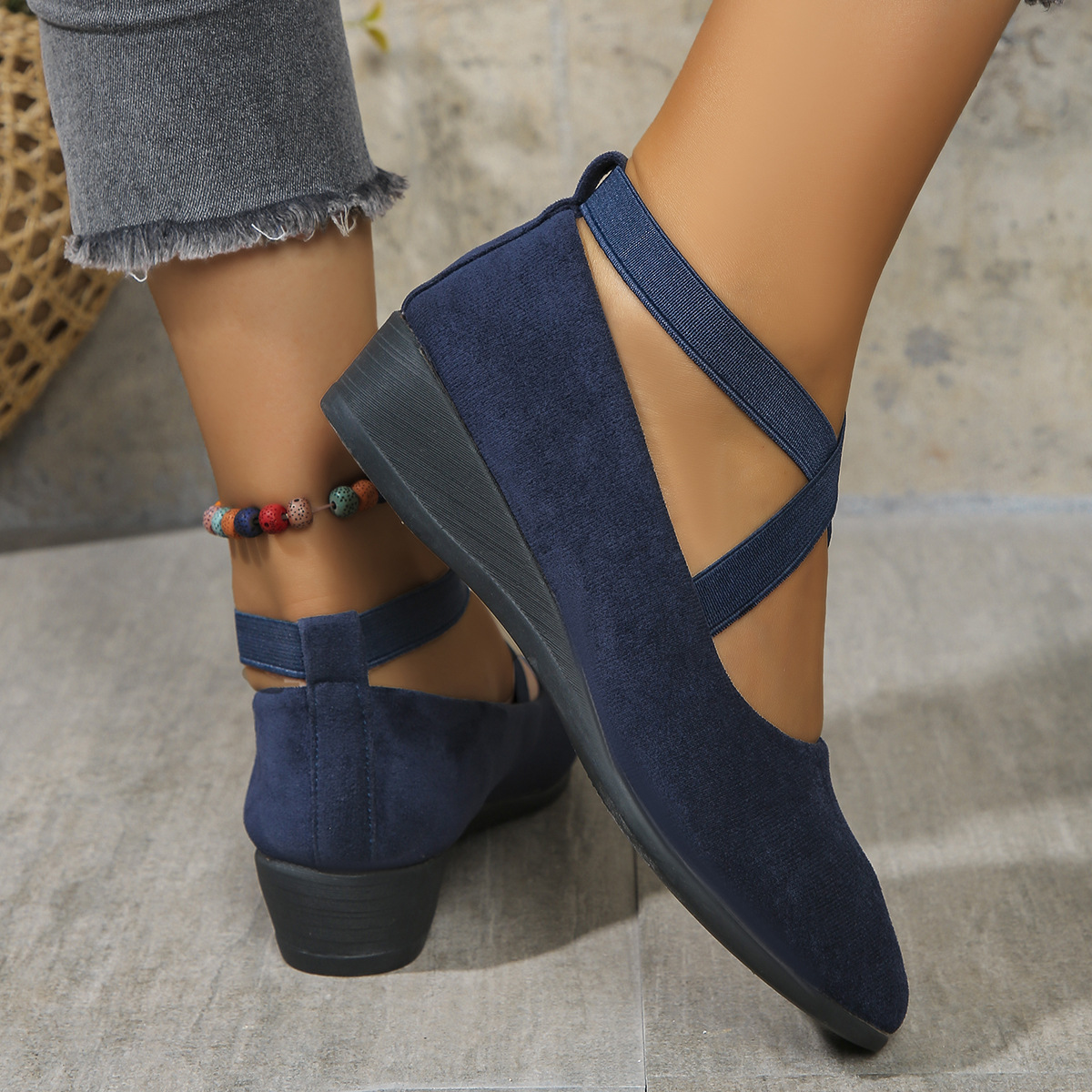 Image of Samantha | Women's Wedge Heel Ankle Strap Shoes