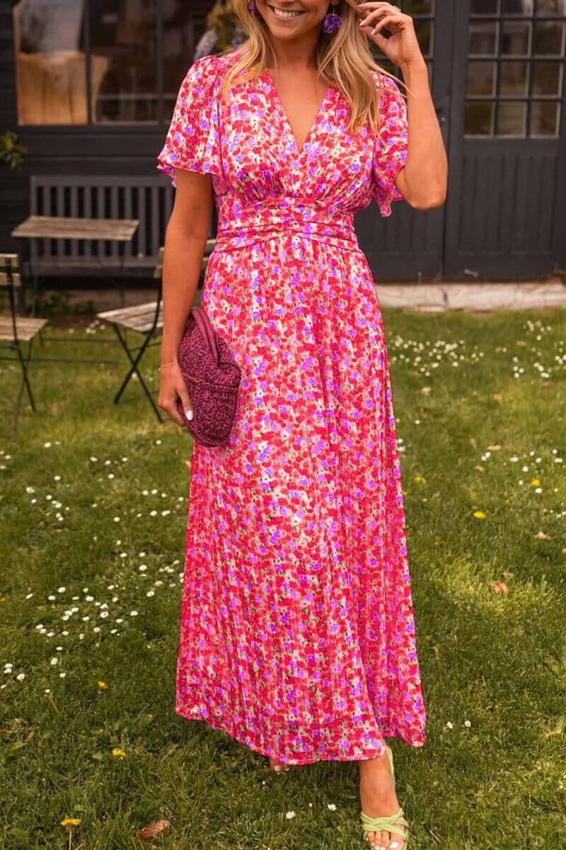Sandra Elegant V-Neck Maxi Dress