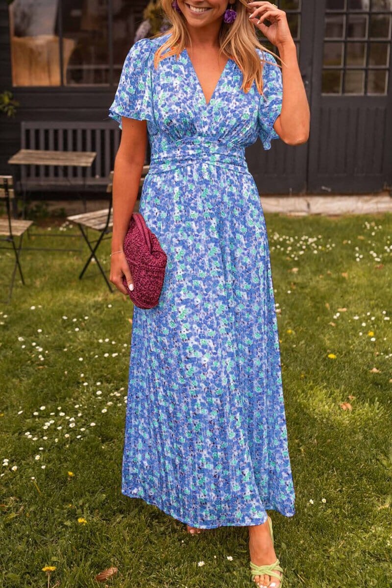 Sandra Elegant V-Neck Maxi Dress