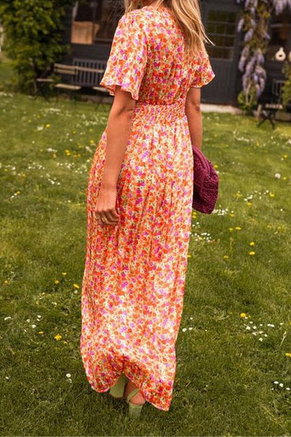Sandra Elegant V-Neck Maxi Dress