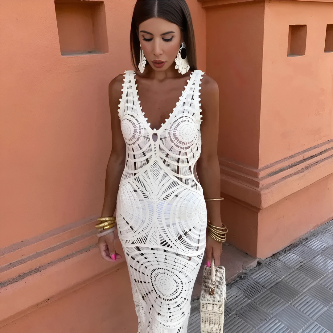 Image of Sandy | Women's Cutout V-Neck Maxi Dress