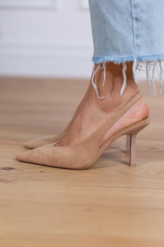 Women's Low Heels Pointed Toe Slingback Shoes - Fashinoza